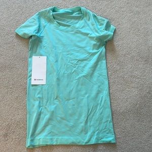 Wild mint Swiftly Tech Short Sleeve 2.0 lululemon shirt in the color wild mint
